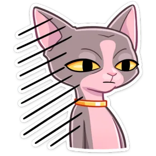 😐 Katze, Sphinx, Cartoon, Tier, Haustier whatsapp sticker