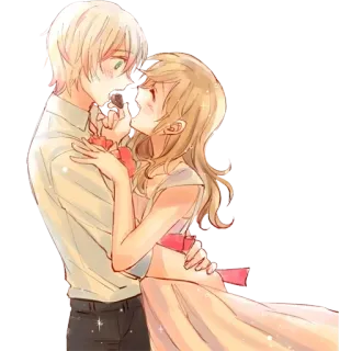 ❤️ Anime, Coppia, Romance, Amore, Cartoni animati, Affetto telegram sticker