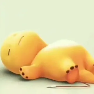 🦕 Dibujo animado, Durmiendo, Amarillo, Lindo, Personaje, Relajación telegram sticker