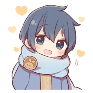 🌟 Anime, Chibi, Kawaii, Słodki, Postać, Naklejka telegram sticker