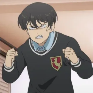 😠 anime, boy, angry, school uniform, portrait whatsapp sticker