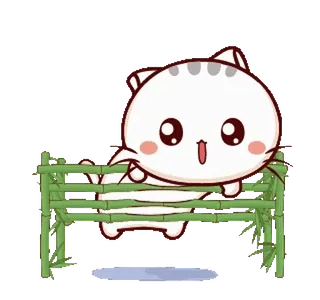 🎋 gato, fofo, animal, desenho animado, adesivo, kawaii whatsapp sticker