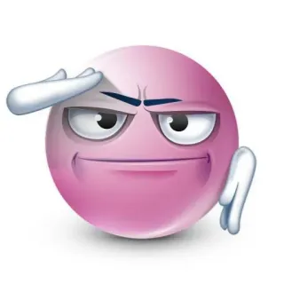 🫡 表情符号, 敬礼, 粉色, 坏笑 telegram sticker