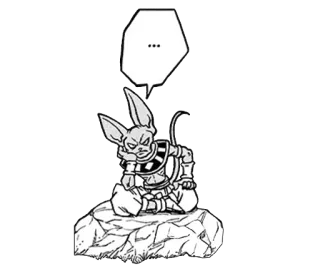 😠 Beerus Dragon Ball ... beerus, dragon ball super, gott der zerstörung, anime, manga, denkend, sitzend telegram sticker