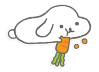🌟 coelho, cenoura, fofo, animal, adesivo telegram sticker