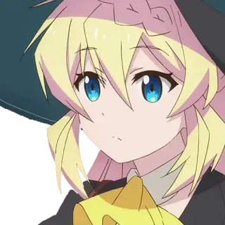 🤨 Аниме, Девушка, Блондинка, Голубые глаза, Мультфильм, Персонаж telegram sticker