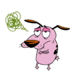 😒 Courage Courage the Cowardly Dog การ์ตูน, หมา, คูเรจ หมาน้อยผู้กล้าหาญ, กลัว, ตลก telegram sticker