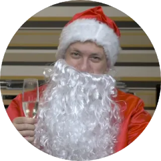 🥳 Santa Claus 圣诞老人, 圣诞节, 节日, 庆祝, 敬酒, 香槟, 干杯 telegram sticker