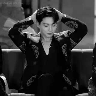 🖤 Jungkook kpop, idol, sänger, jungkook, bts, promi, schwarz weiß telegram sticker