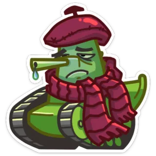 😓 tank, militer, kartun, syal, baret whatsapp sticker