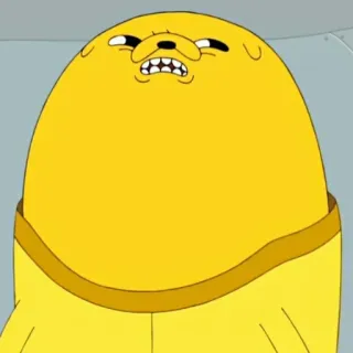 😙 Jake Adventure Time cartoon, dog, yellow, character, funny, animation telegram sticker