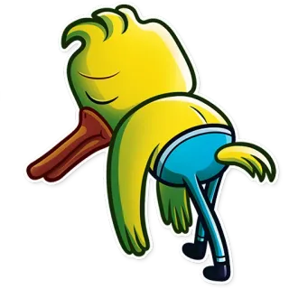 😔 pássaro, pato, dormindo, cansado, desenho animado, animal telegram sticker