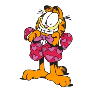 🕺 Garfield cartoon, cat, hearts, cute, valentines whatsapp sticker