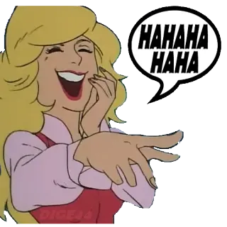 🤣 HAHAHAHA cười, hoạt hình, phụ nữ, hài hước, vui, haha telegram sticker