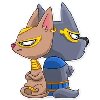 😤 고양이, 개, 이집트, 만화, 동물, 스티커 telegram sticker