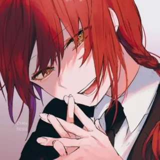 🍷 CYAN DESU аниме, рыжие волосы, персонаж, портрет telegram sticker
