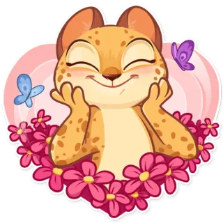 ☺️ binatang, lucu, kupu-kupu, bunga, tersenyum, bahagia telegram sticker