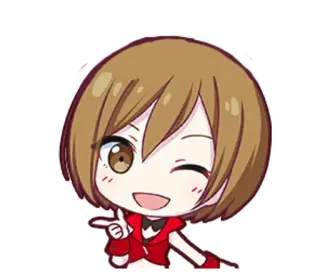 🌟 Anime, Desenho animado, Chibi, Fofo, Kawaii, Piscadela whatsapp sticker