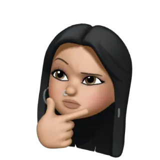 💭 이모지, 여자, 생각, 질문, 고민 telegram sticker