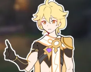 🙂 Aether Genshin Impact 애니메이션, 게임, 원신, 캐릭터, 아이테르, 가운데 손가락 whatsapp sticker