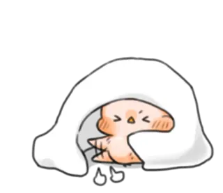 😣 mignon, kawaii, couverture, dessin animé, animal, endormi telegram sticker