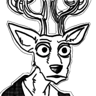 😐 Louis Beastars deer, animal, anime, manga, beastars, cartoon whatsapp sticker