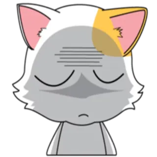 😔 猫, 悲伤, 卡通, 动物, 贴纸, 可爱 whatsapp sticker