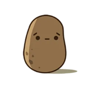 😕 Kartoffel, traurig, Cartoon, Essen, Gemüse telegram sticker