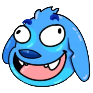 🤠 Cartone animato, Blu, Mostro, Animale, Divertente, Carino, Stravagante telegram sticker