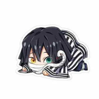 🥺 Obanai Iguro Demon Slayer anime, demon slayer, obanai iguro, chibi, snake, character, manga telegram sticker
