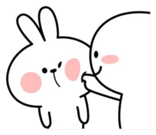 🙂 conejo, lindo, sticker, dibujos animados, amor, amistad whatsapp sticker