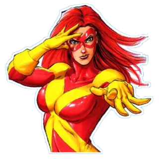 🤦‍♀ Phoenix 피닉스, 마블, 슈퍼히어로, 돌연변이, 만화책, 엑스맨 telegram sticker