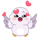 😘 carino, uccello, kawaii, adorabile, animale, personaggio, adesivo telegram sticker