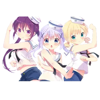 🙅 애니메이션, 소녀, 세일러, 귀여운, 만화, 제복 telegram sticker