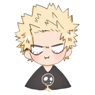 💥 Katsuki Bakugo My Hero Academia Anime, Manga, Held, Schedel, Jongen, Boos telegram sticker