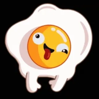 🍳 uovo, cartone animato, cibo, emoji, divertente, carino whatsapp sticker