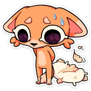 😓 autocollant, chat, cartoon, anime, mignon, kawaii telegram sticker