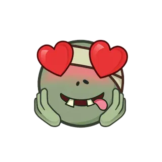 😍 좀비, 하트, 이모티콘, 사랑, 귀여운 telegram sticker