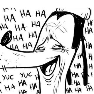 😂 HA HA HA YUC YUC meme, engraçado, piada, humor, desenho animado telegram sticker