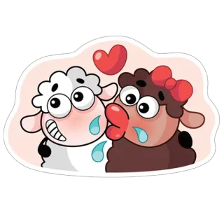 😊 sheep, love, cartoon, cute, animals, sticker whatsapp sticker