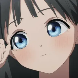 🍥 Anime, garota, olhos azuis, morena, fofa telegram sticker
