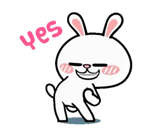 👍 YES kelinci, ya, lucu, persetujuan telegram sticker