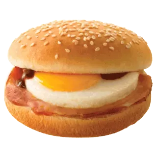 🍔 Sandwich, Ei, Schinken, Frühstück, Burger, Sesambrötchen whatsapp sticker
