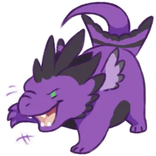 😺 dragon, dessin animé, violet, fantaisie, animal, créature whatsapp sticker