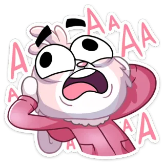 😳 AAAAA Dessin animé, Expression, Panique, Effrayé, Personnage, Blanc telegram sticker