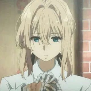 💎 Violet Evergarden Anime, Nhân vật, Violet Evergarden, Fantasy, Cô gái, Tay giả telegram sticker