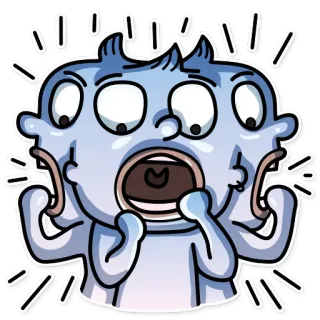 😱 cartoon, monster, scared, shocked, expression, illustration, sticker telegram sticker