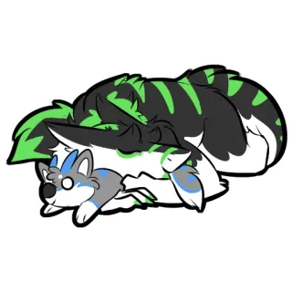 💤 furry, wolf, animal, cartoon, sticker whatsapp sticker