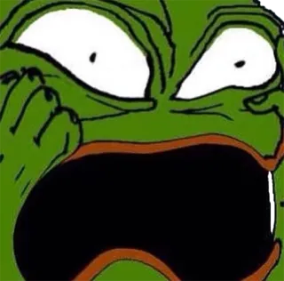 😱 Pepe the Frog Meme, Pepe, Grenouille, choqué, culture web telegram sticker
