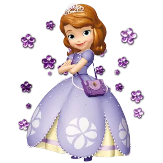 😌 Sofia dessin animé, princesse, tiare, fleurs, disney, animé telegram sticker
